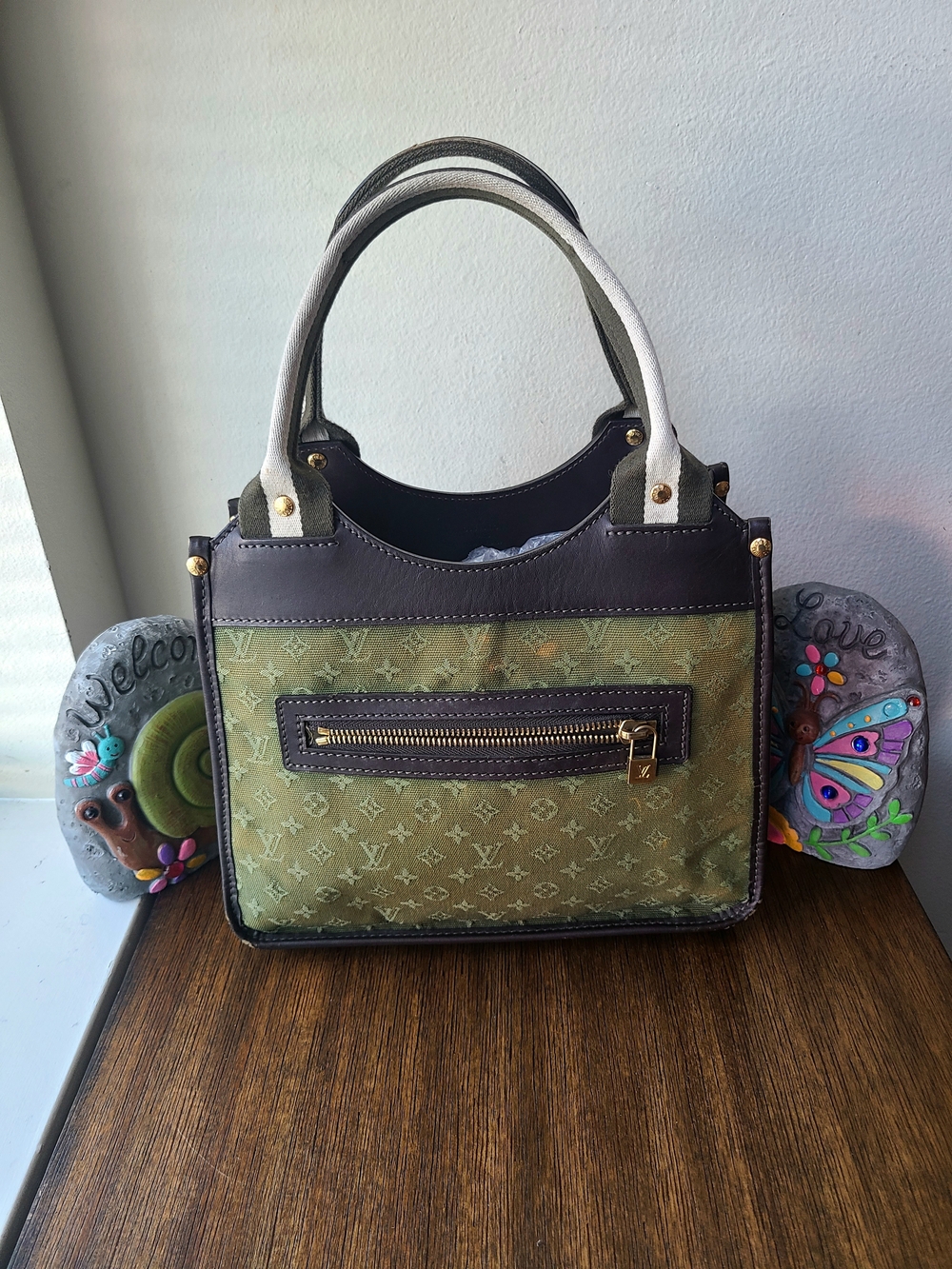 Louis Vuitton Olive Green Monogram Top-Handle Tote